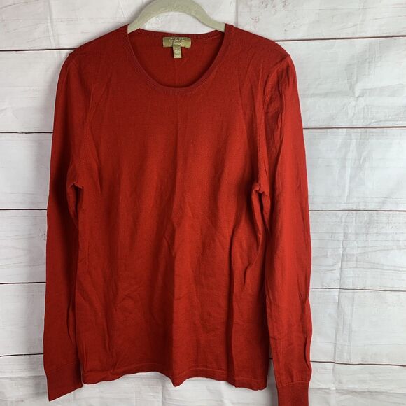 Merino Charter Club Luxury Macys Red Sweater Wool Large Medium M 8 10 Pullover - Picture 3 of 14